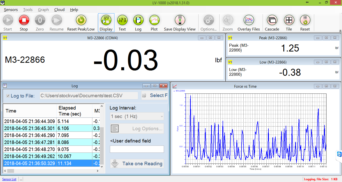 LoadVUE Pro for a single digital Load Cell or Weight Scale LoadVUE Pro Software for Digital Load Cells