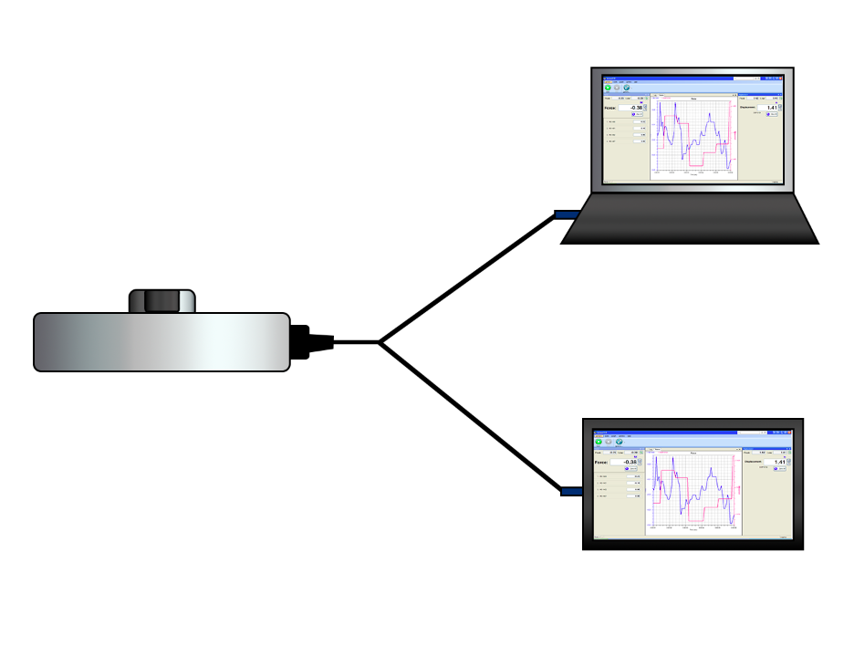 iLoad Pro/TR Capacitive Load Cell Connected to PC/Mac and Tablet 